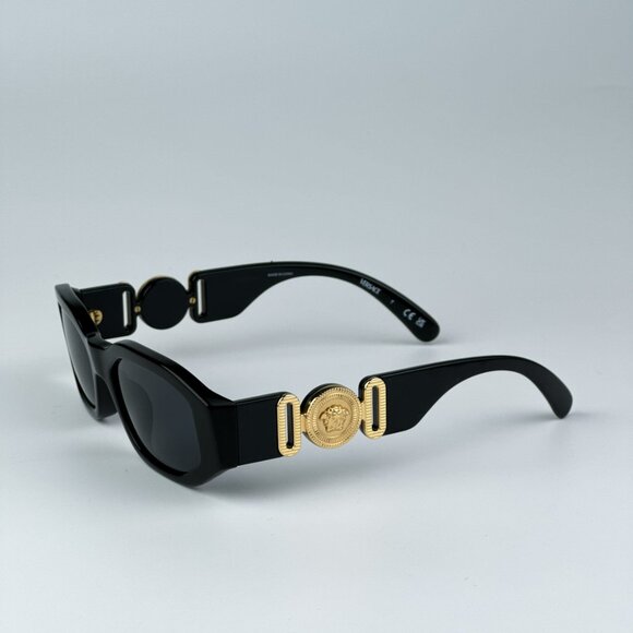 Versace KIDS VK4429U GB1/87 BRAND NEW Sunglasses Black Grey Gold Rectangle Kids - Picture 9 of 12